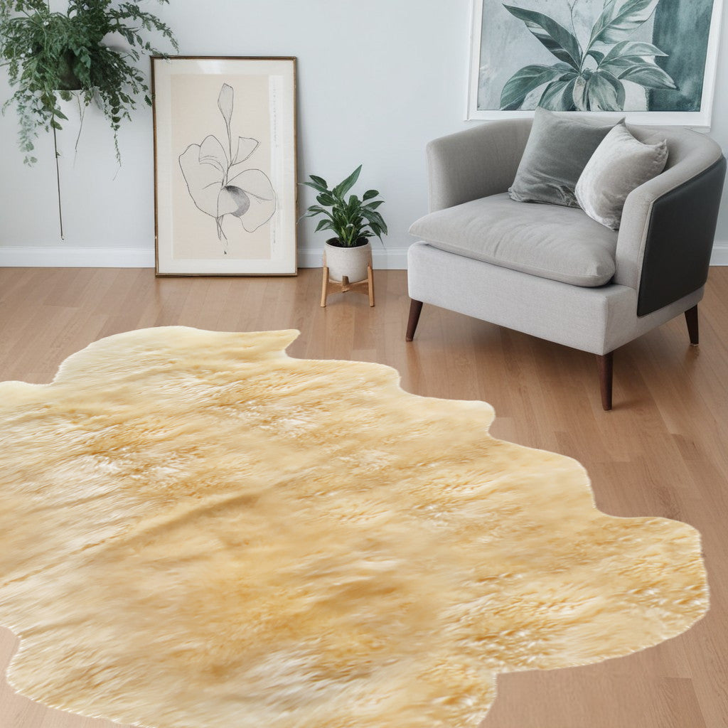 4' X 6' Gray Genuine Sheepskin Handmade Area Rug