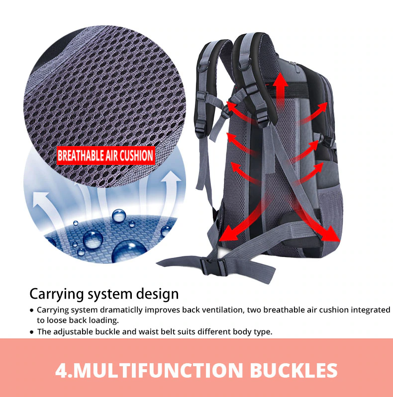 40L Men Women Travel Backpack Rucksack Camping Laptop Hiking School