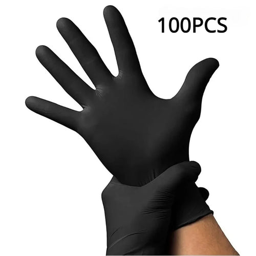 100/50/20PCS Black Nitrile Gloves Thickened Disposable Gloves for