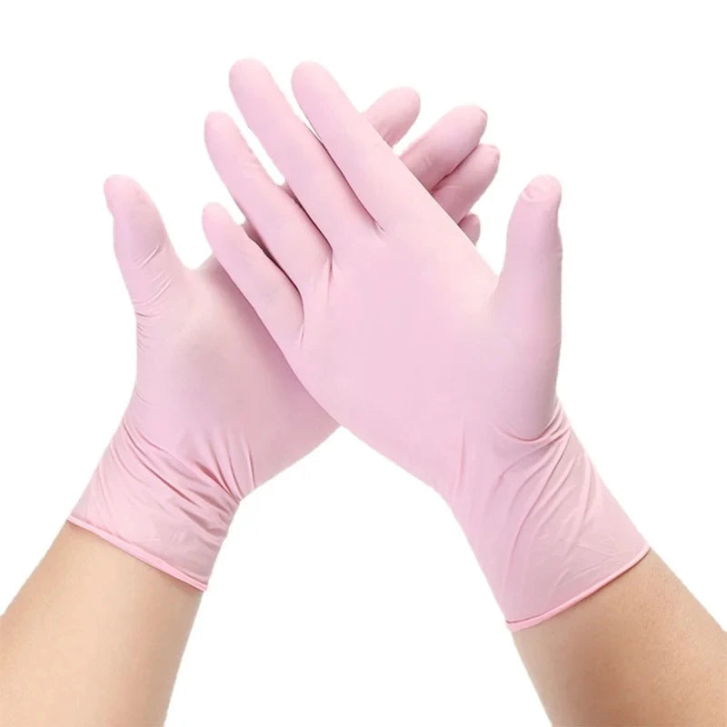 20/50/100PCS Pink Nitrile Gloves Disposable Latex Gloves Powder Free